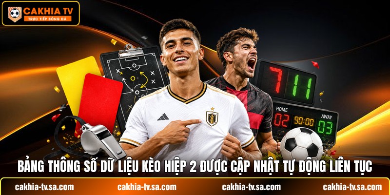 Bảng thông số dữ liệu kèo hiệp 2 được cập nhật tự động liên tục
