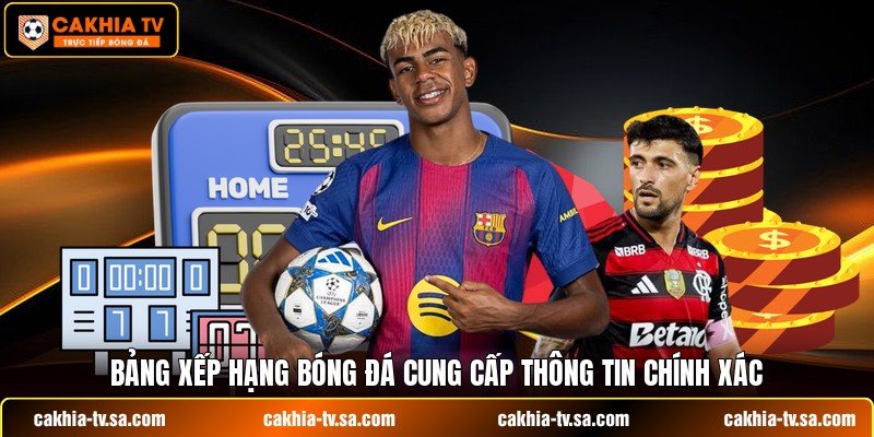 Bảng xếp hạng bóng đá cung cấp thông tin chính xác