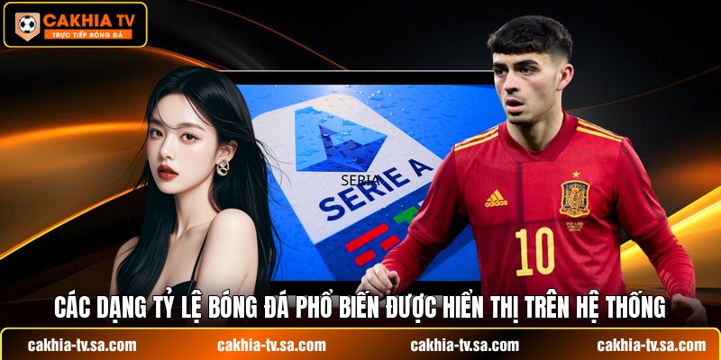 Các dạng tỷ lệ bóng đá phổ biến được hiển thị trên hệ thống