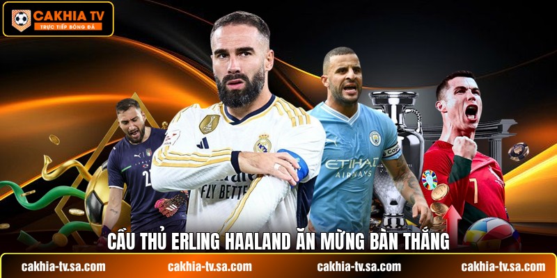 Cầu thủ Erling Haaland ăn mừng bàn thắng