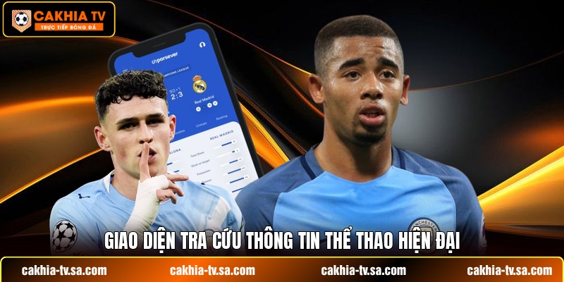 Giao diện tra cứu thông tin thể thao hiện đại
