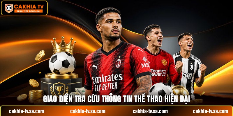 Giao diện tra cứu thông tin thể thao hiện đại