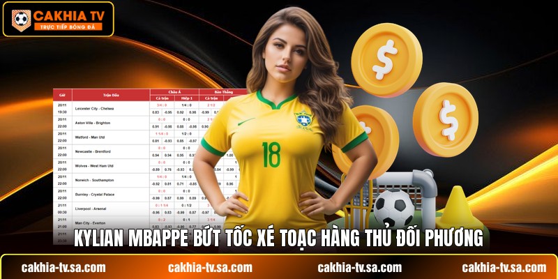 Kylian Mbappe bứt tốc xé toạc hàng thủ đối phương