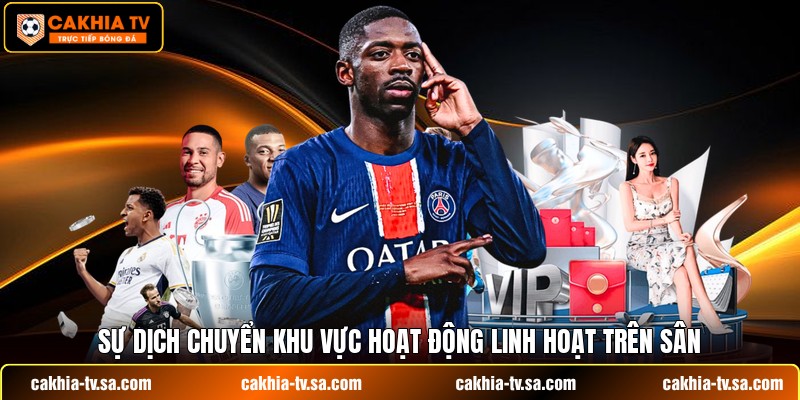Sự dịch chuyển khu vực hoạt động linh hoạt trên sân